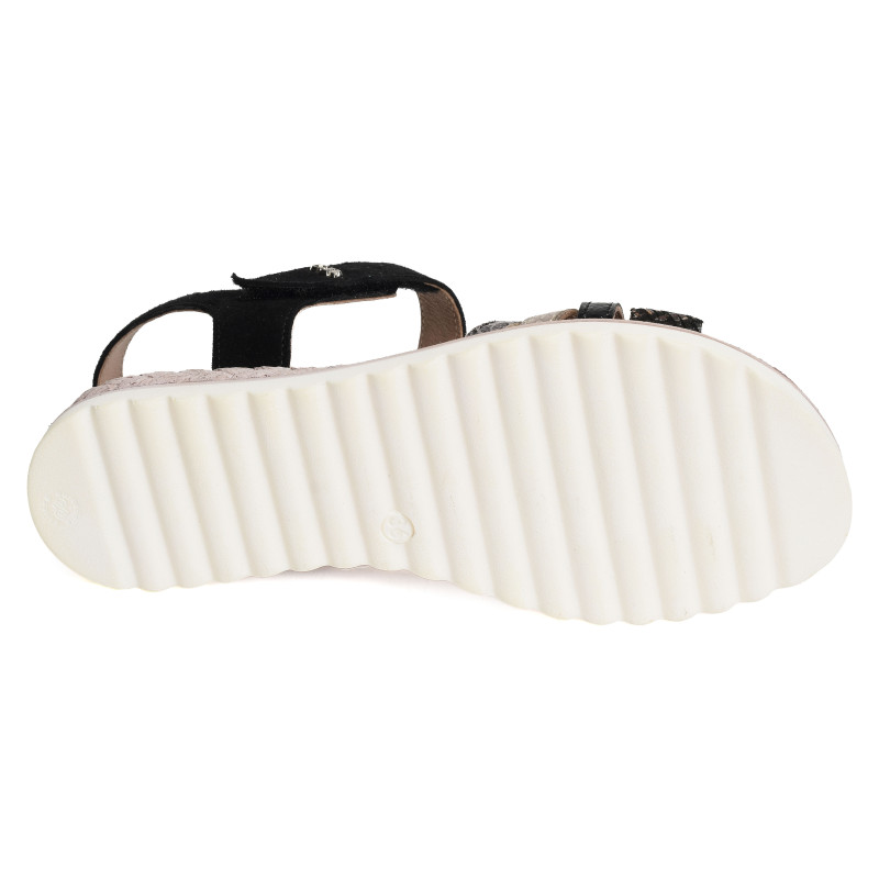 XIABI Noir, Sandales plates Geo Reino