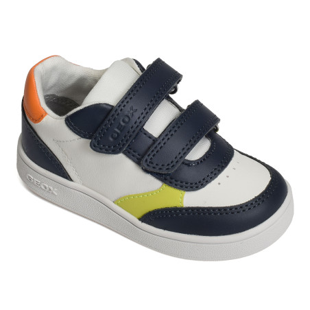 B ECLYPER A BOY Marine Blanc, Chaussures à Scratch Geox