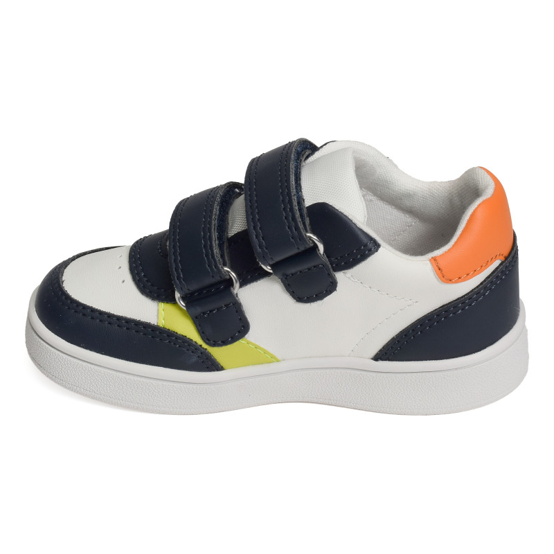 B ECLYPER A BOY Marine Blanc, Chaussures à Scratch Geox