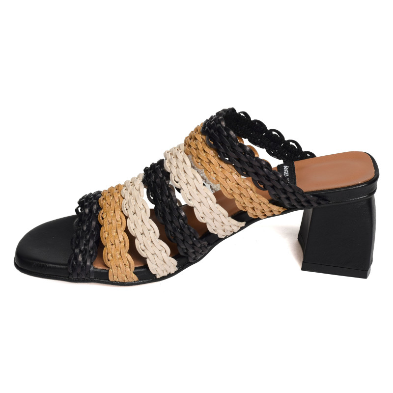 ROSE 25122 Noir Multicolore, Mules Angel Alarcón