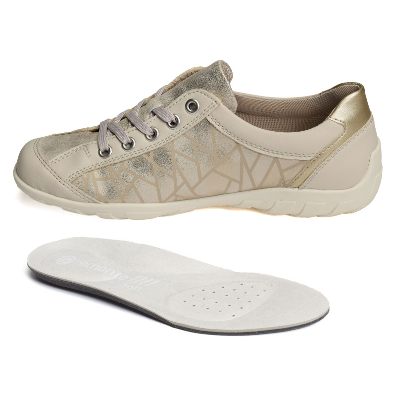 R3408 Beige Or, Sneakers basses Remonte