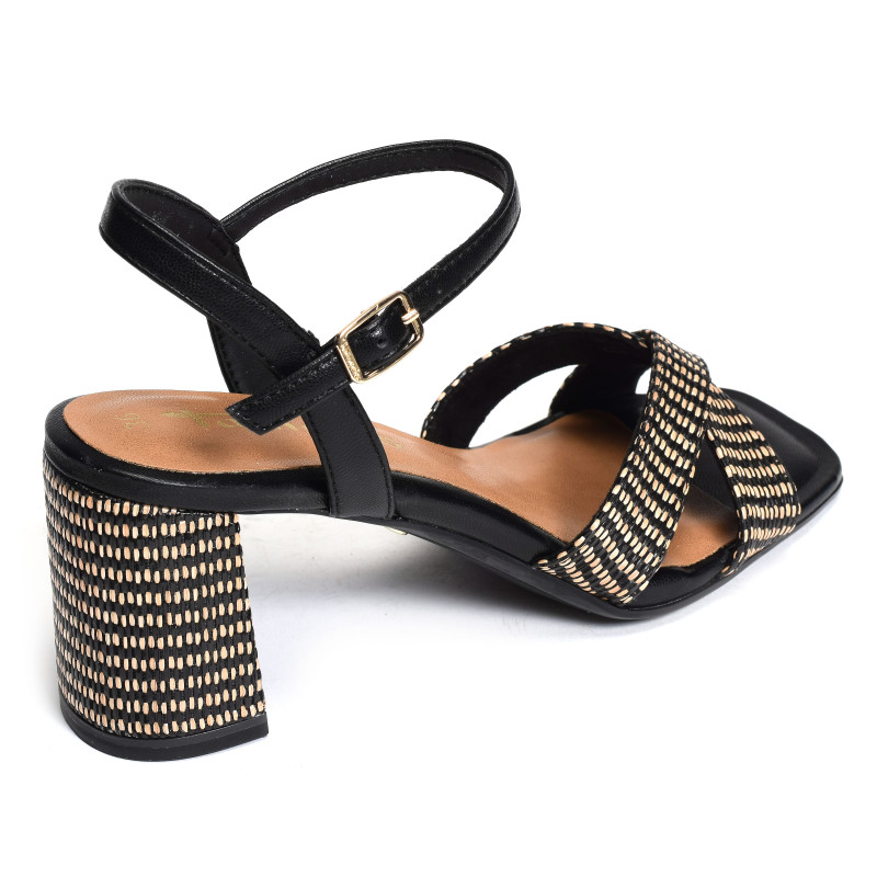 28320 Noir, Nu-Pieds à talon Tamaris