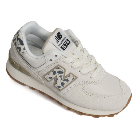 PC574 Blanc Léopard, Baskets running New Balance
