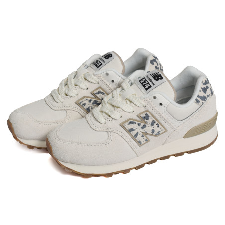 PC574 Blanc Léopard, Baskets running New Balance