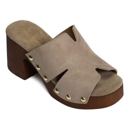 CARBUCCIA Taupe, Mules Coco & Abricot