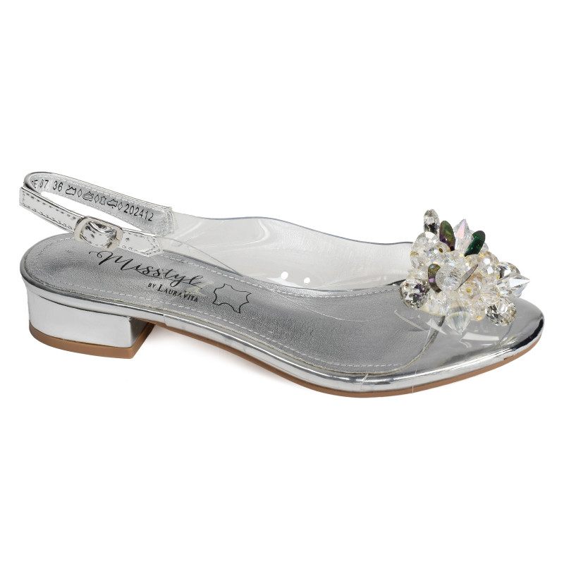 MAUDE 07 Argent, Nu-Pieds à talon Laura Vita