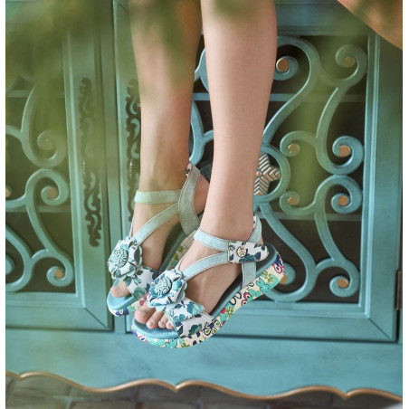 SANAO 04 Bleu Ciel, Nu-Pieds à plateforme Laura Vita