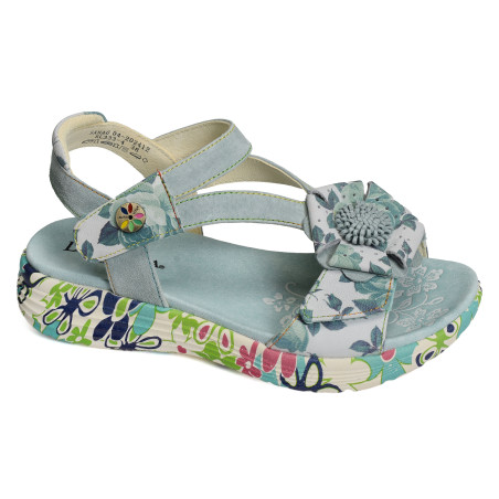 SANAO 04 Bleu Ciel, Nu-Pieds à plateforme Laura Vita
