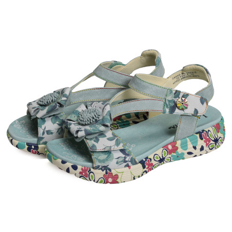 SANAO 04 Bleu Ciel, Nu-Pieds à plateforme Laura Vita