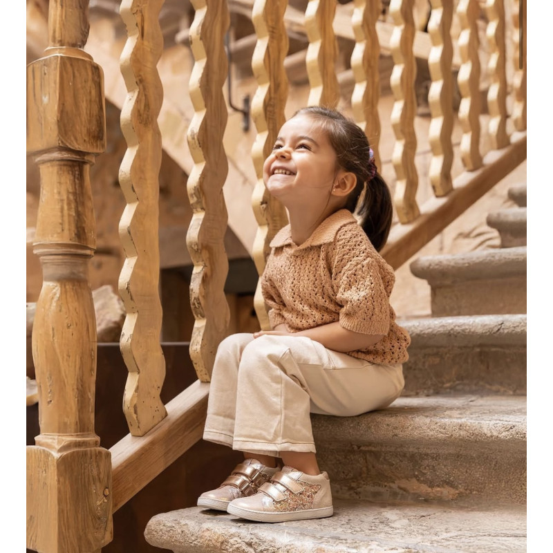 MOUSSE EASY TOP Nude, Chaussures à Scratch Pom d'Api