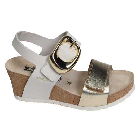 LEANDRE Blanc Or, Sandales compensées Mephisto