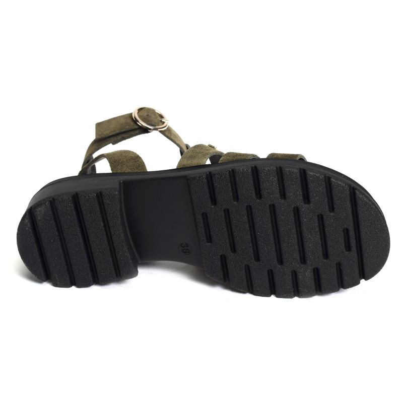 TOBOSUED Kaki, Nu-Pieds à talon Les Tropéziennes