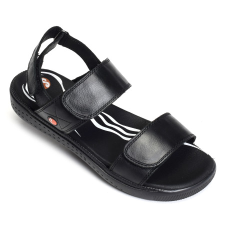 INDU Noir, Sandales plates Softinos