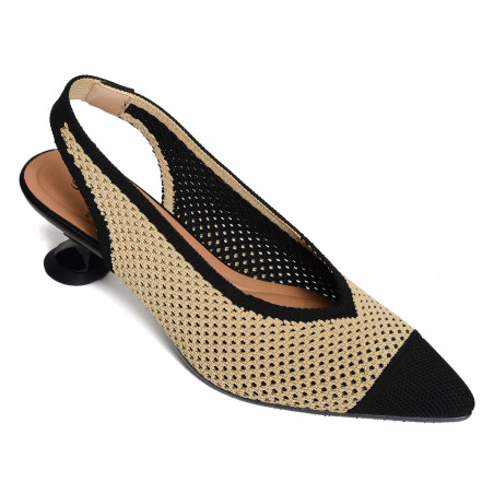 REINE 76533 Camel Noir, Slingback Miss Elastic