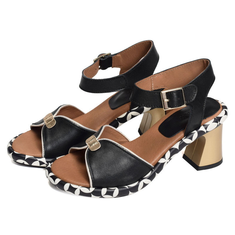 2433 Noir, Nu-Pieds à talon Nemonic