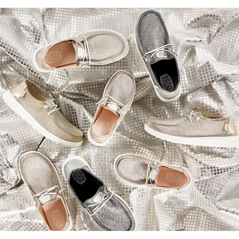 WENDY METALLIC SPARKLE Gold, Slip-On HeyDude