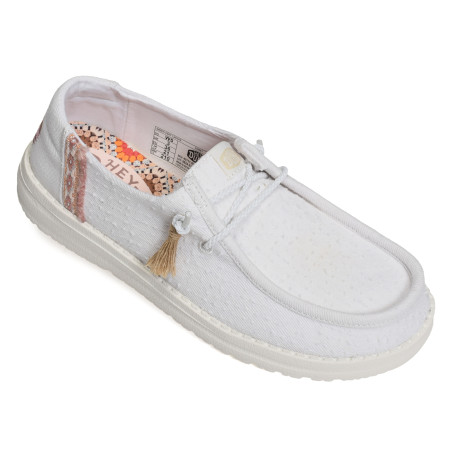 WENDY PERF CANVAS Blanc, Slip-On HeyDude