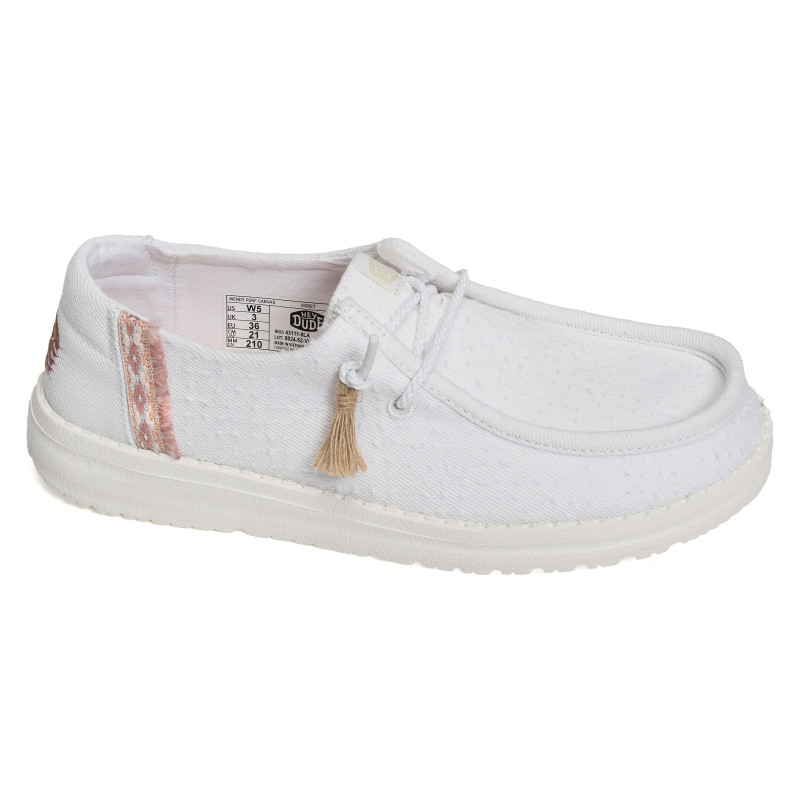 WENDY PERF CANVAS Blanc, Slip-On HeyDude