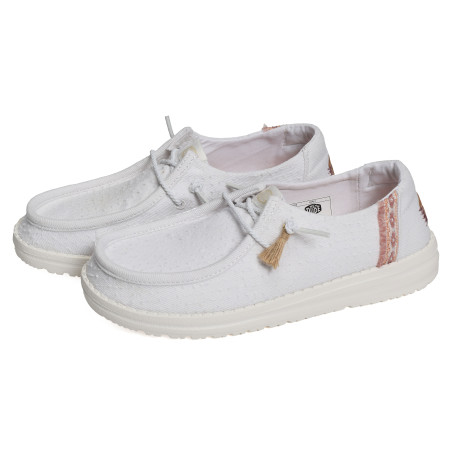 WENDY PERF CANVAS Blanc, Slip-On HeyDude