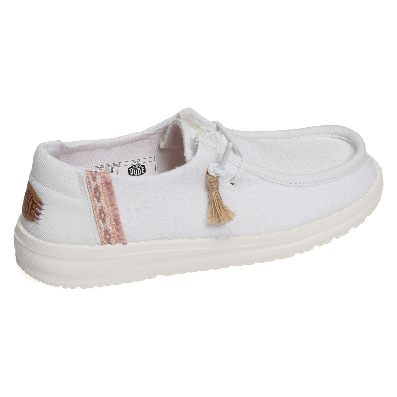 WENDY PERF CANVAS Blanc, Slip-On HeyDude