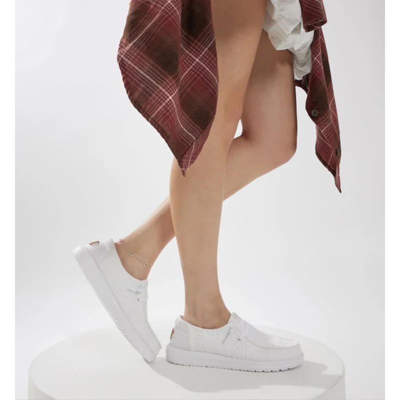 WENDY CROCHET LACE Blanc, Slip-On HeyDude