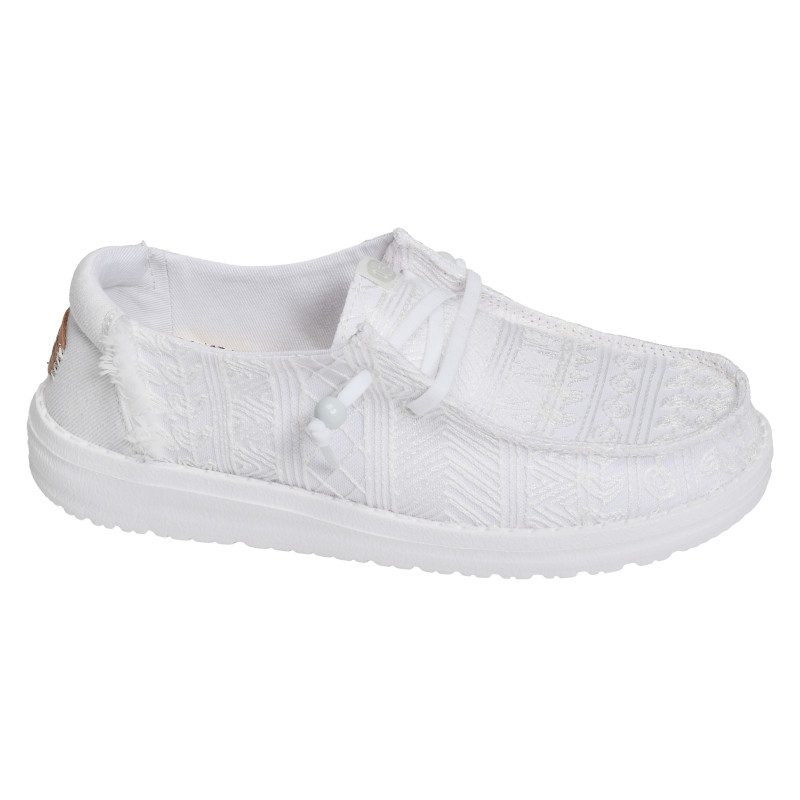 WENDY CROCHET LACE Blanc, Slip-On HeyDude