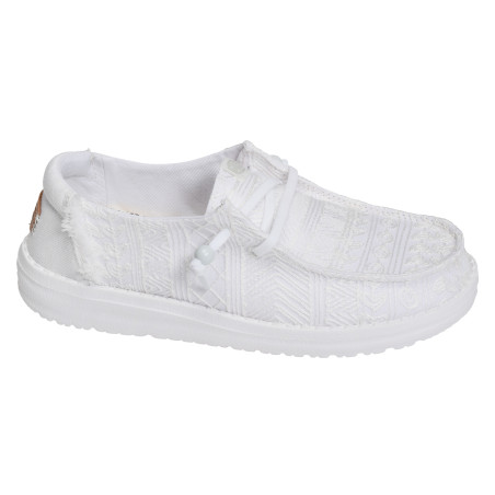 WENDY CROCHET LACE Blanc, Slip-On HeyDude