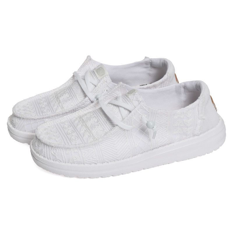 WENDY CROCHET LACE Blanc, Slip-On HeyDude