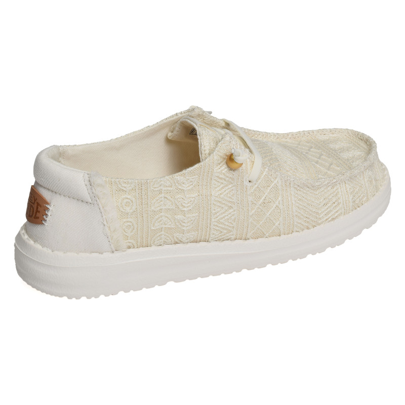 WENDY CROCHET LACE Blanc Or, Slip-On HeyDude