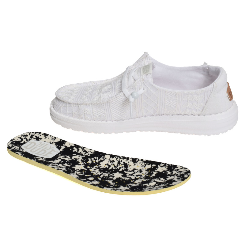 WENDY CROCHET LACE Blanc, Slip-On HeyDude