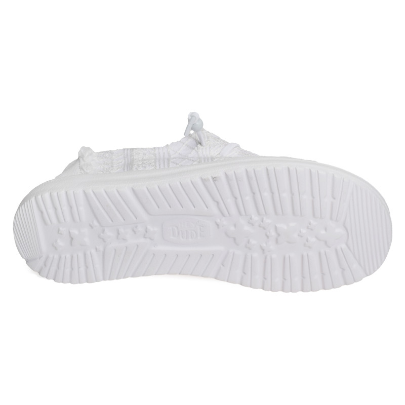 WENDY CROCHET LACE Blanc, Slip-On HeyDude