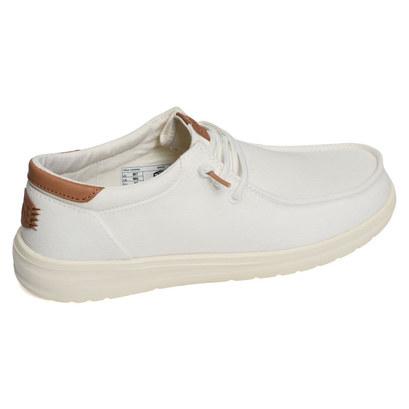 PAUL CANVAS Blanc, Slip-On HeyDude