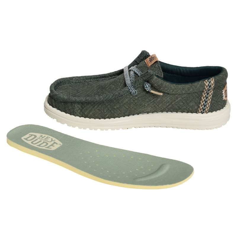 WALLY JUTE Vert, Slip-On HeyDude