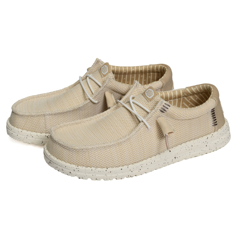 WALLY STRETCH SOX Beige, Slip-On HeyDude