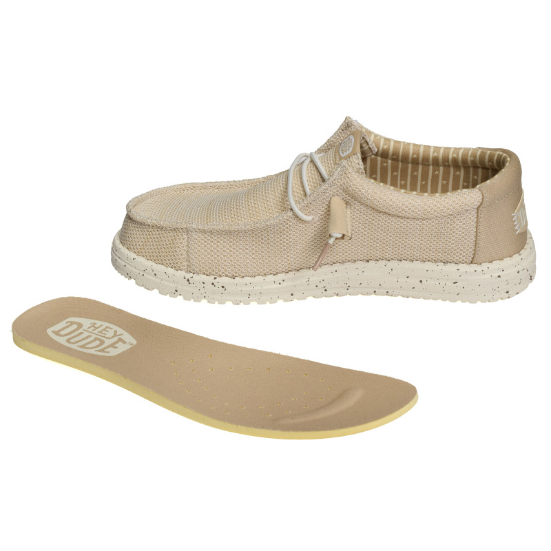 WALLY STRETCH SOX Beige, Slip-On HeyDude