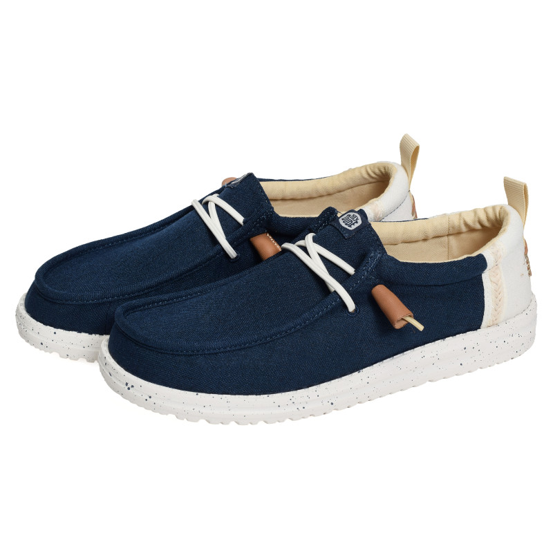 WALLY SUMMER LINEN Marine, Slip-On HeyDude