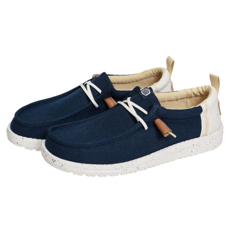 WALLY SUMMER LINEN Marine, Slip-On HeyDude