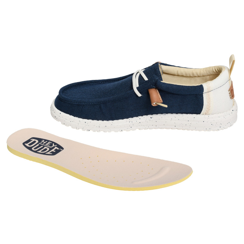 WALLY SUMMER LINEN Marine, Slip-On HeyDude