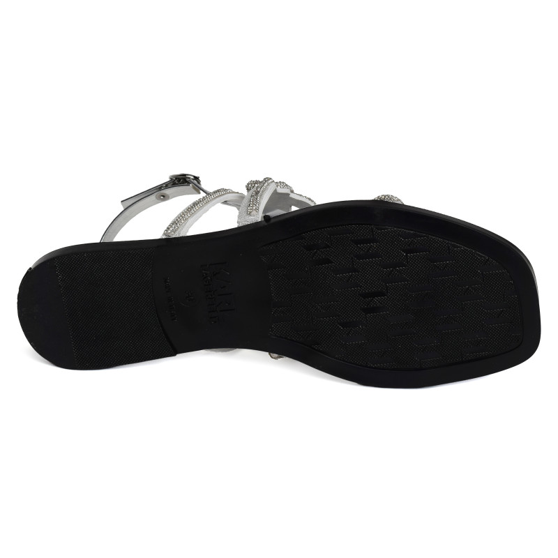 OLYMPIA Argent, Sandales plates Karl Lagerfeld
