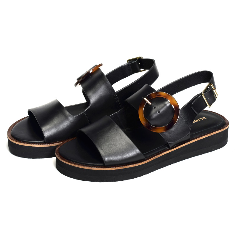 SIGUI SANDALE Noir, Sandales plates Schmoove