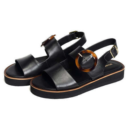 SIGUI SANDALE Noir, Sandales plates Schmoove