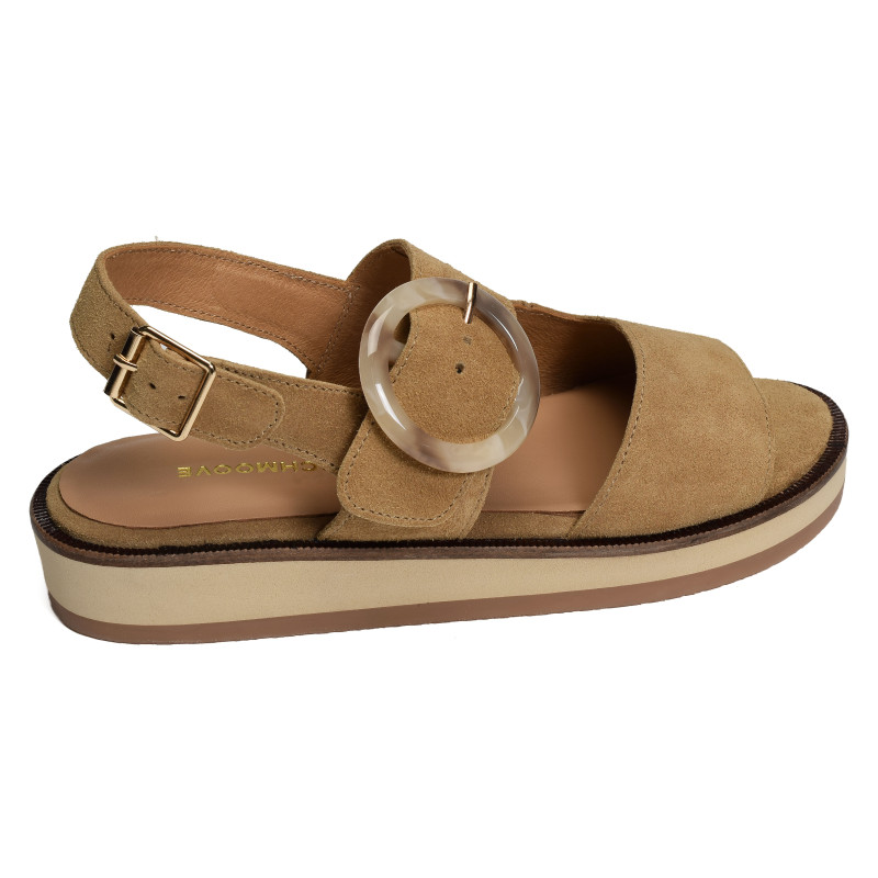 SIGUI SANDALE Tan, Sandales plates Schmoove