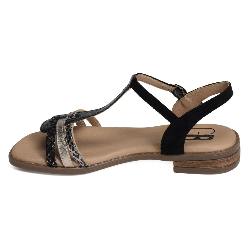 POLUX Noir, Sandales plates Geo Reino
