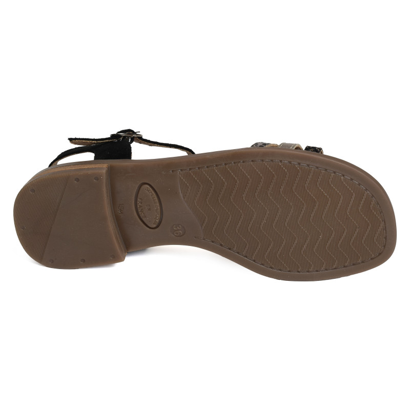 POLUX Noir, Sandales plates Geo Reino
