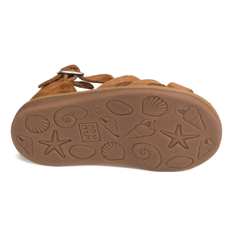 POPPY DADDY Caramel, Sandales plates & Nu-Pieds Pom d'Api