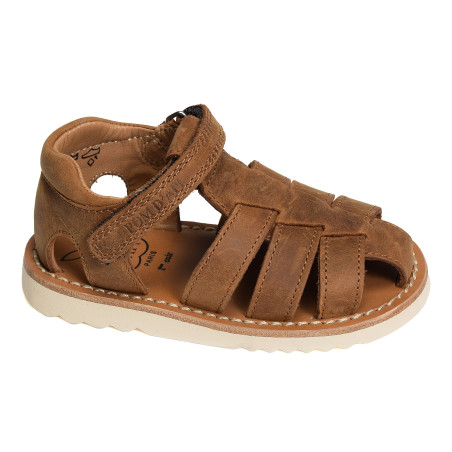 WAFF PAPY Cognac, Sandales plates & Nu-Pieds Pom d'Api