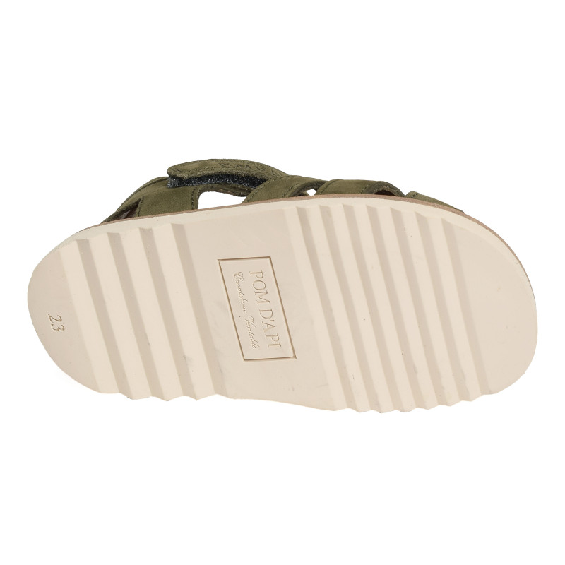 WAFF PAPY Kaki, Sandales plates & Nu-Pieds Pom d'Api