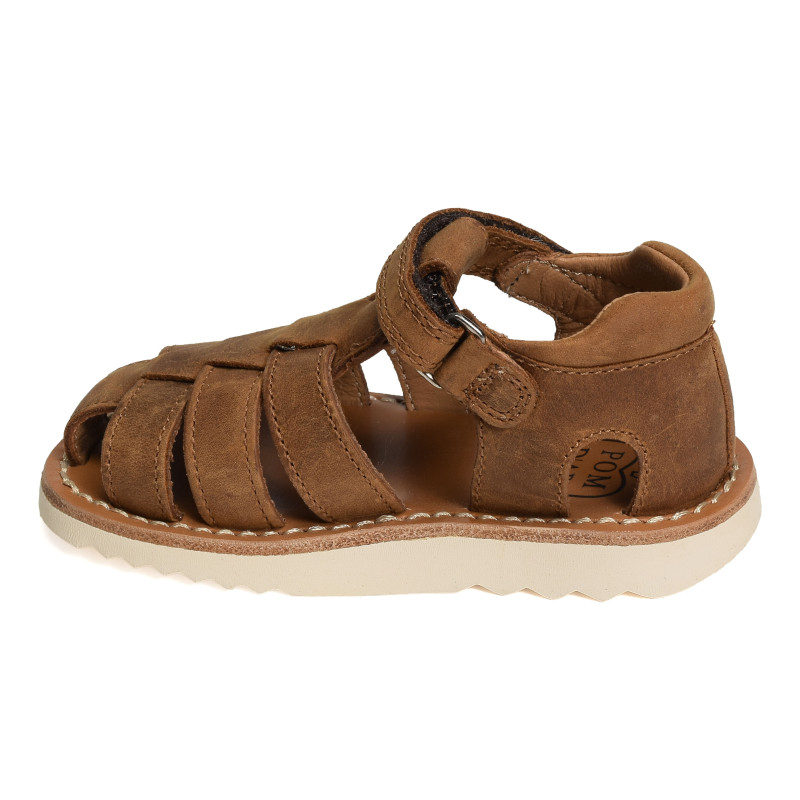 WAFF PAPY Cognac, Sandales plates & Nu-Pieds Pom d'Api