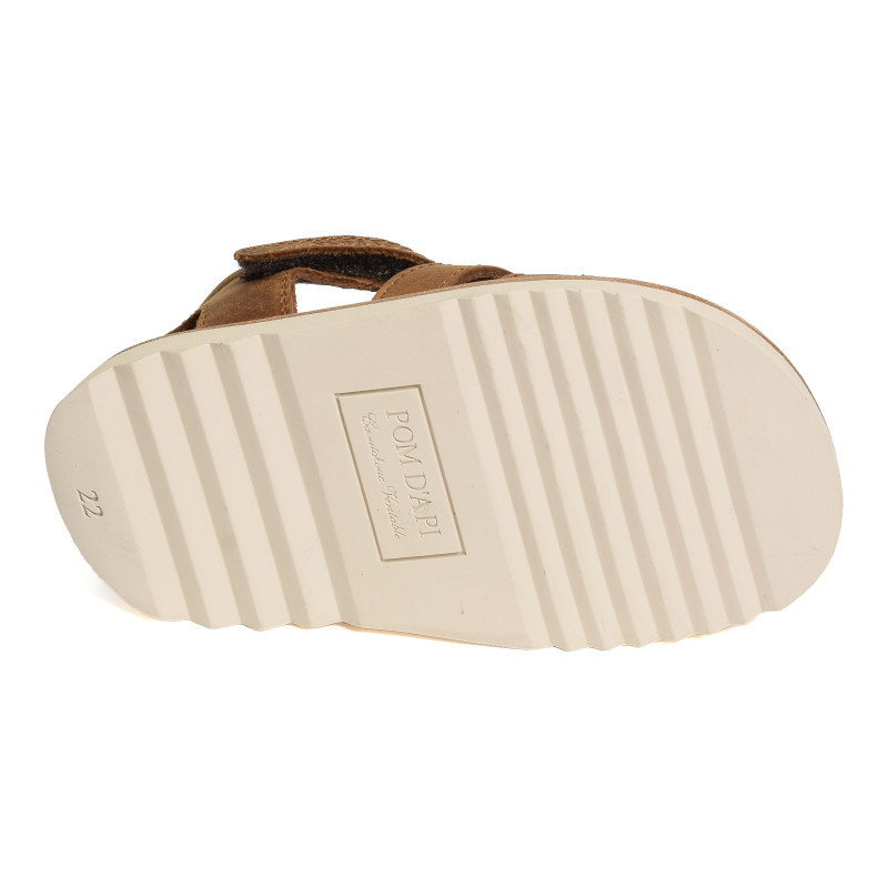WAFF PAPY Cognac, Sandales plates & Nu-Pieds Pom d'Api