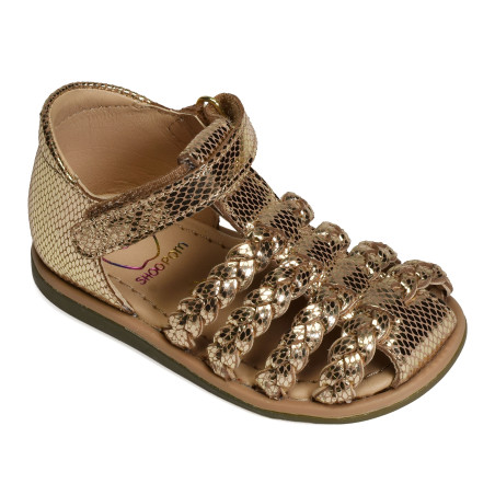 TITY WOWO Gold, Sandales plates & Nu-Pieds Shoopom